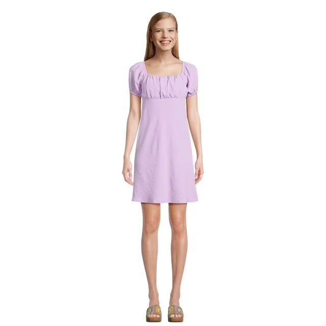 No Boundaries Juniors Puff Sleeve Mini Dress | Walmart (US)