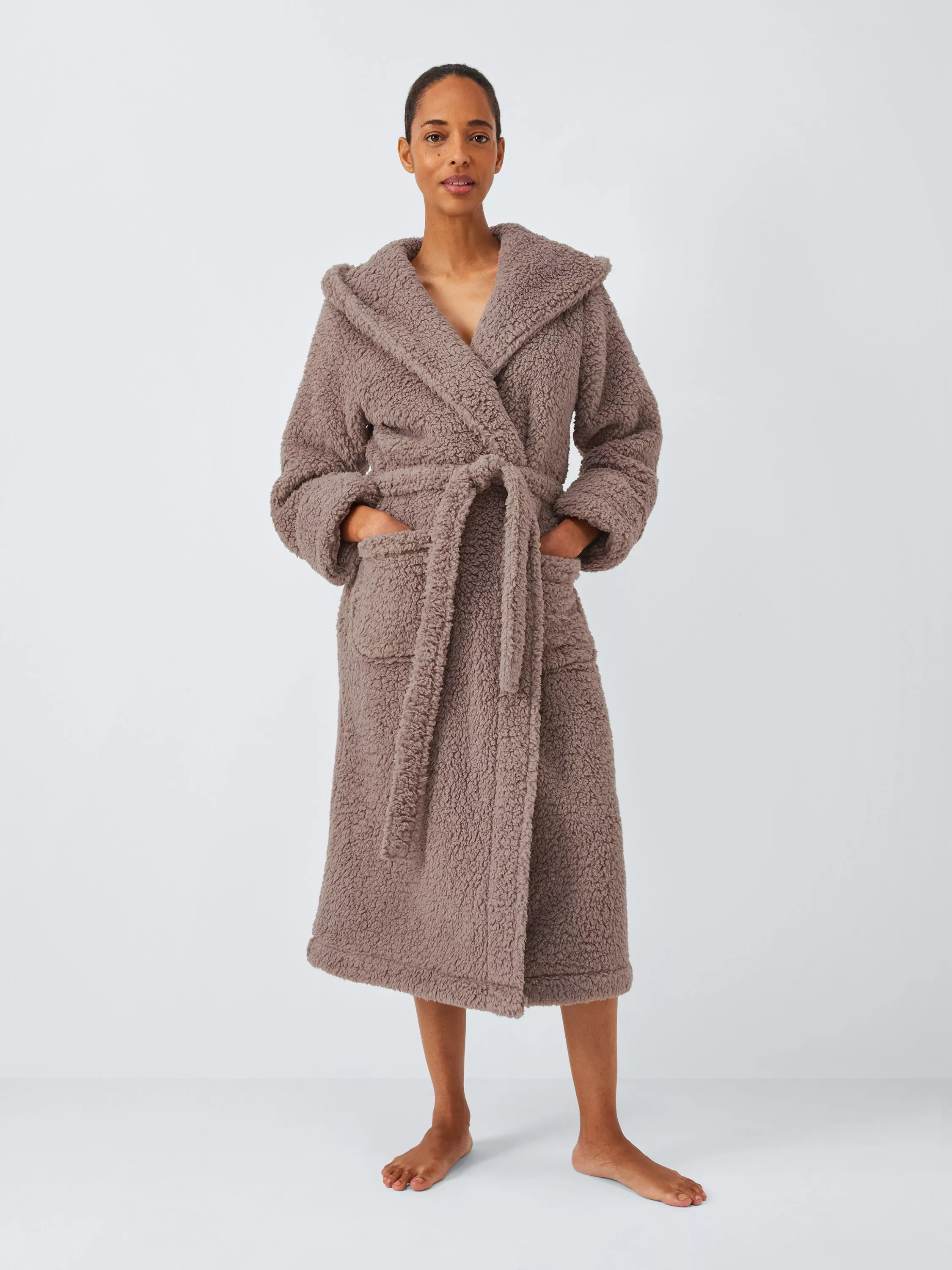 John Lewis Lux Borg Hooded Dressing Gown | John Lewis (UK)