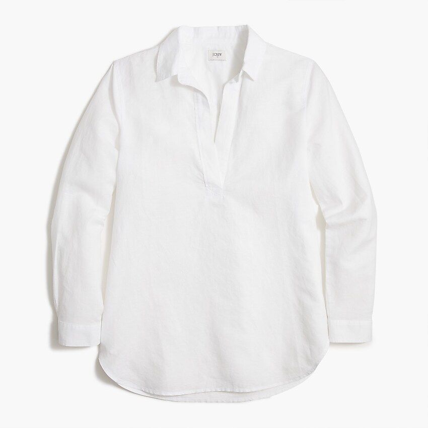 High-low linen-cotton popover tunic | J.Crew Factory