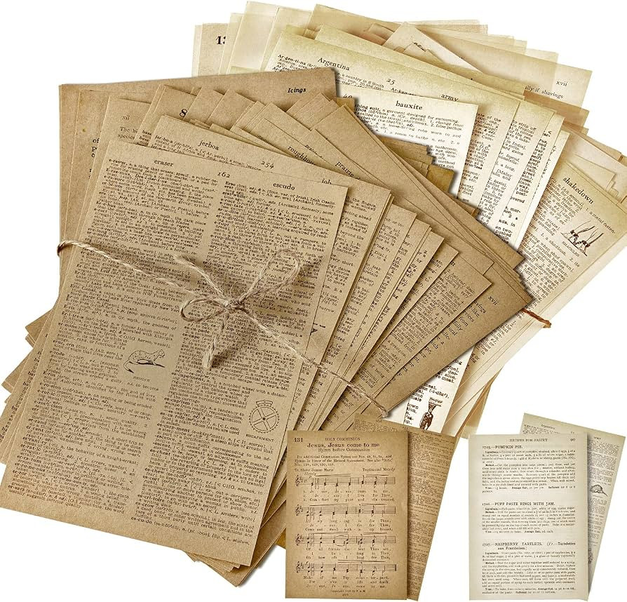 Zonon 114 Pcs Junk Journal Pages, Old Book and Vellum Series, 5.5 x 7.8" | Amazon (US)