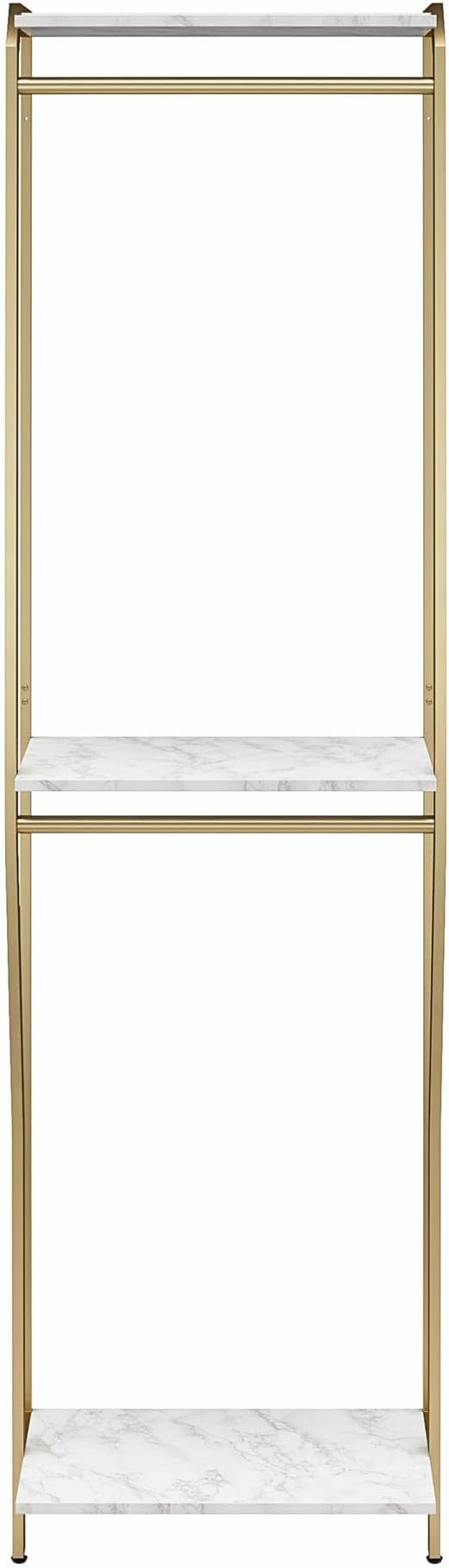 CosmoLiving by Cosmopolitan Gwyneth Closet-Hanging Rods, White Marble | Amazon (US)