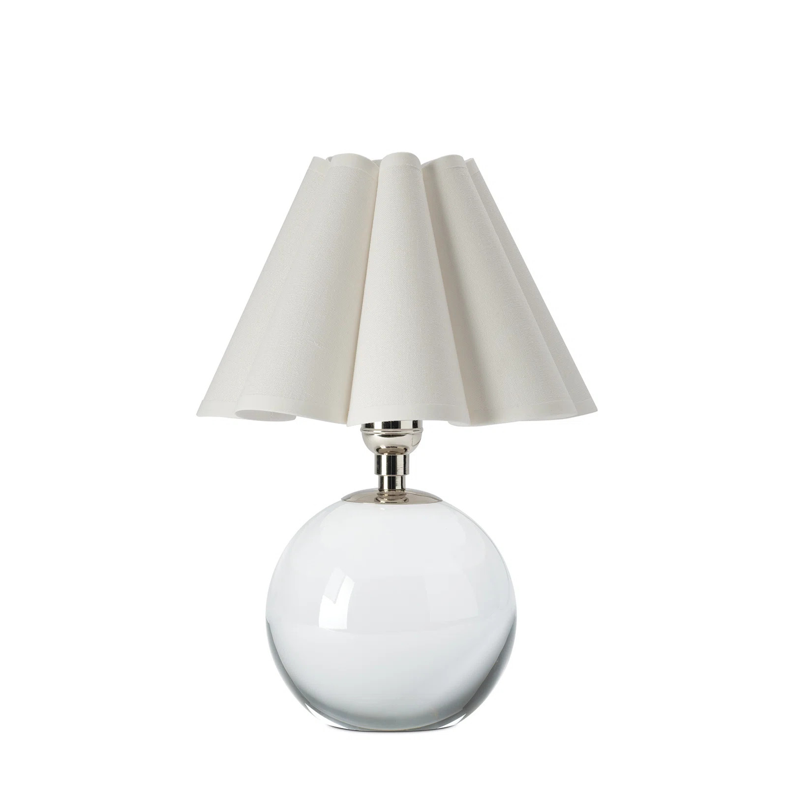 Giorgio Crystal Mini Lamp (Natural Brass with White Shade) | Perigold
