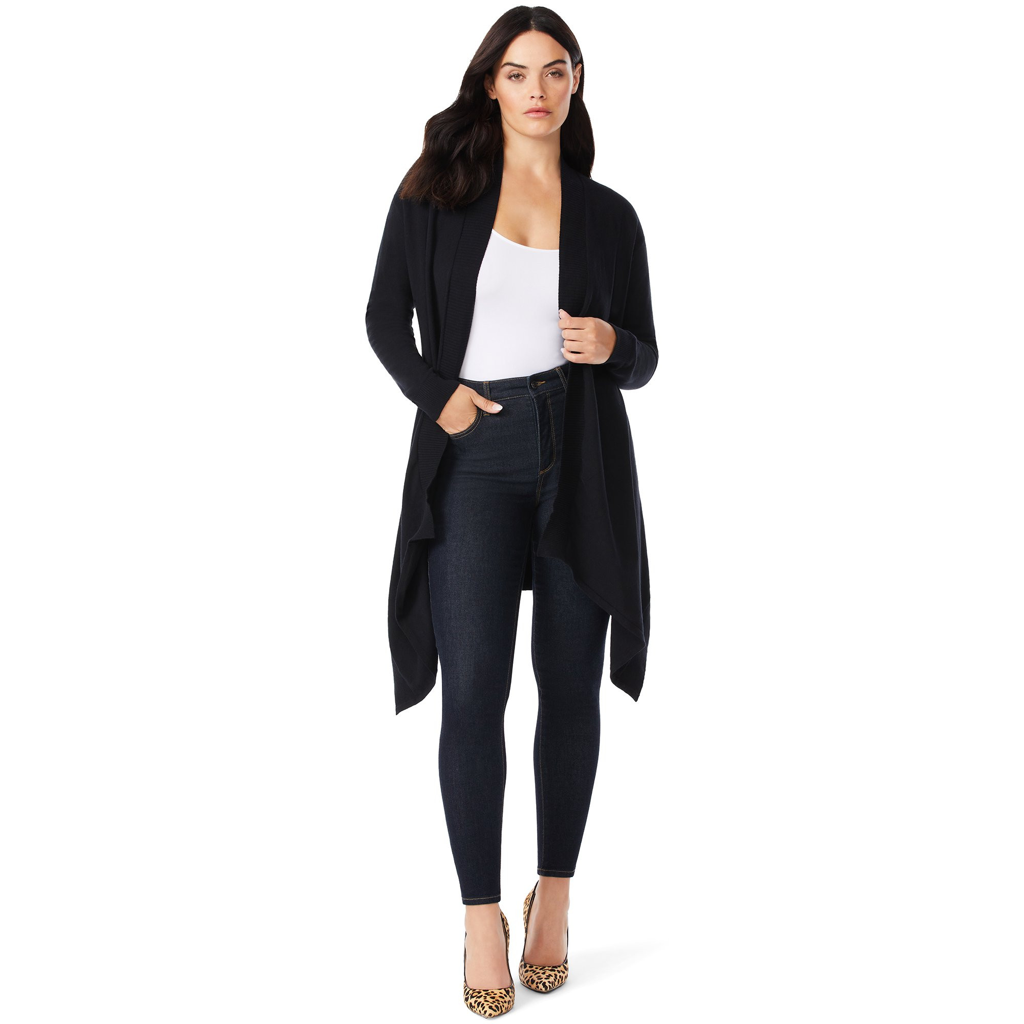 Sofia Jeans by Sofia Vergara Women's Waterfall Cardigan | Walmart (US)