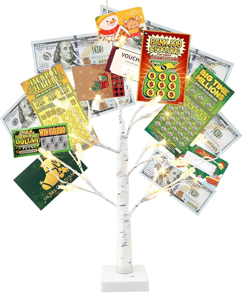 Vanthylit Money Tree Gift Holder, Lighted Tabletop Birch Tree with Clips and Greeting Cards, Phot... | Amazon (US)