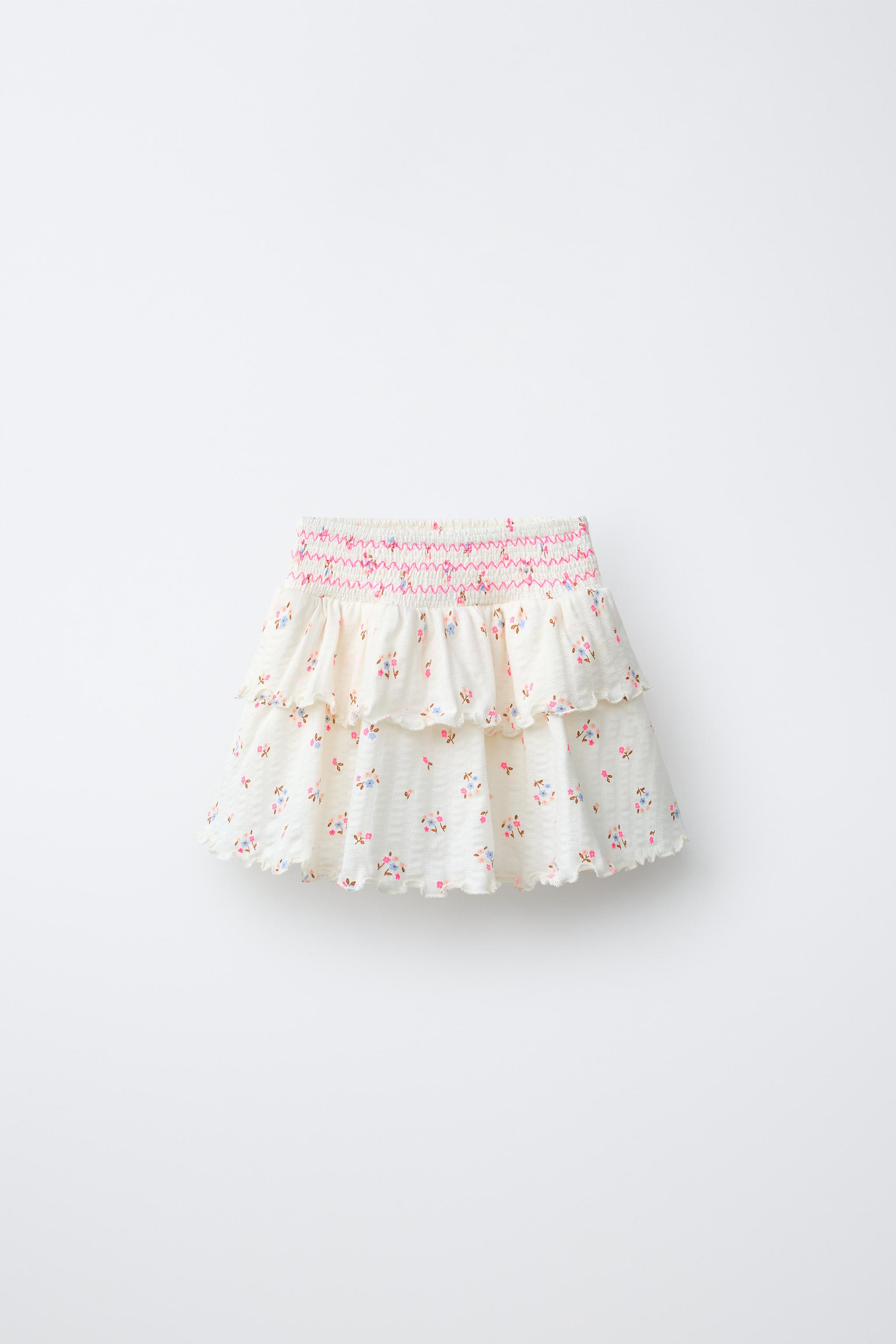 FLORAL TEXTURED SKORT | Zara US