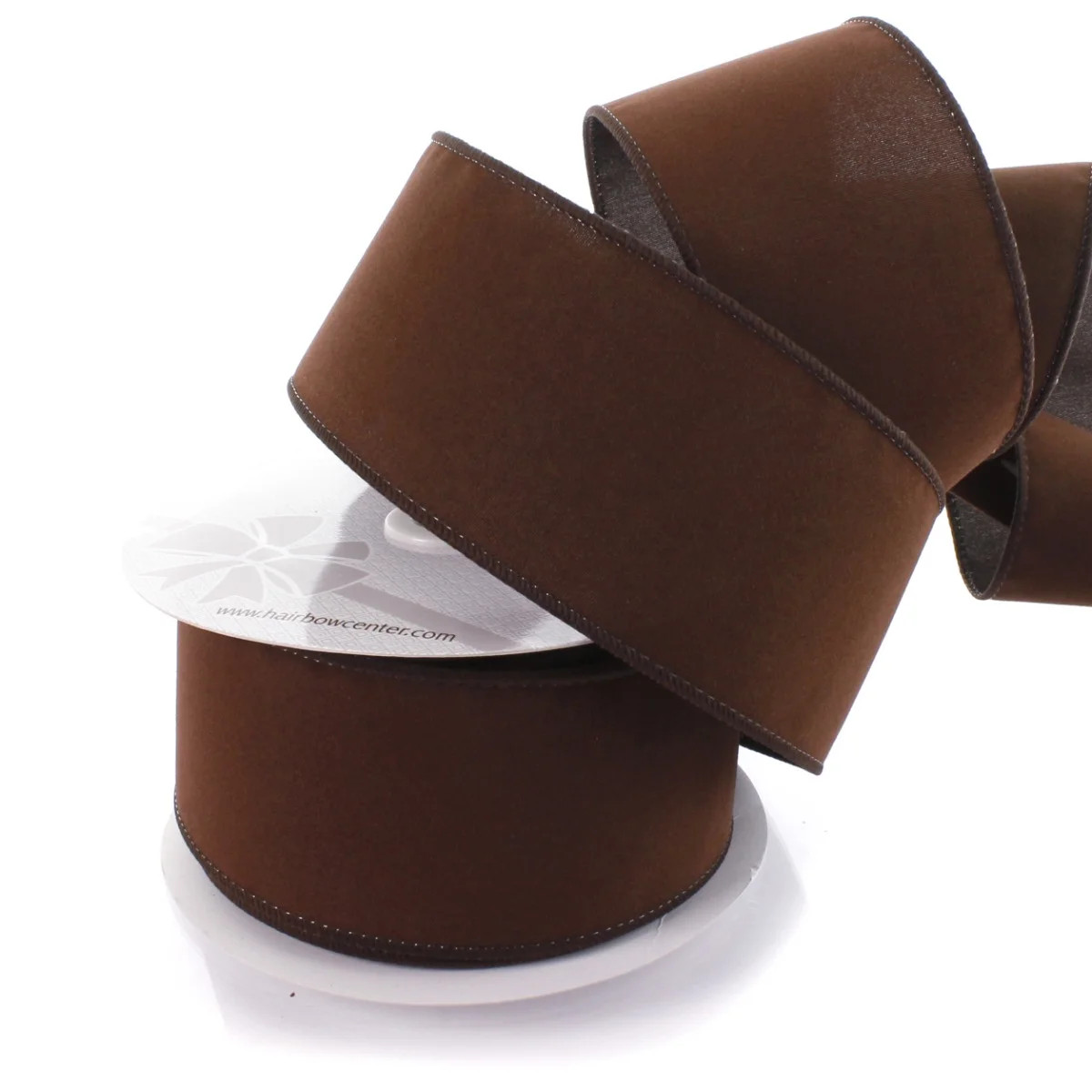 Ribbon Traditions 2.5" Wired Suede Velvet Ribbon Rustic Brown - 10 Yards | Walmart (US)