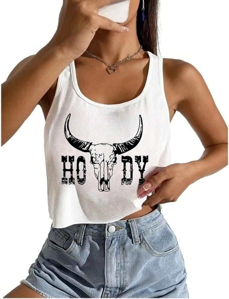 Womens Sexy Crop Tops Loose Fit Cropped Tank Tops for Teen Girls | Amazon (US)