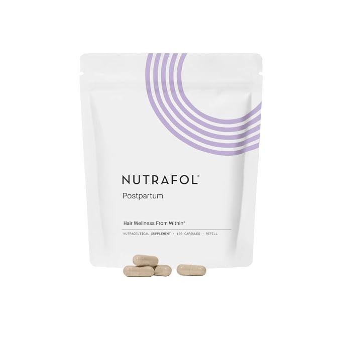 Nutrafol Postpartum Hair Growth Supplements, Clinically Tested for Visibly Thicker Hair and Less ... | Amazon (US)