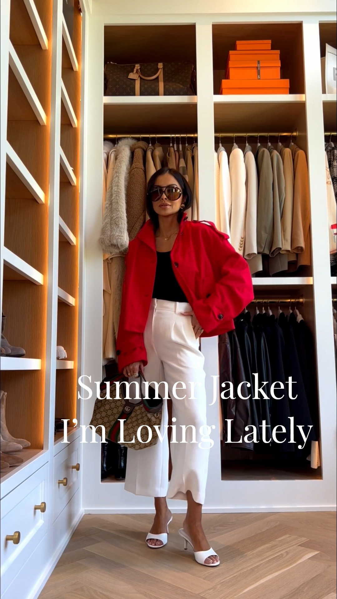 Zara new arrivals 
Zara red jacket 
Wearing an XS/S
Aritzia cropped pants wearing a 00
Gucci Giglio bags in size small
Amazon sunglasses

#LTKOver40 #LTKootd #LTKmomlife