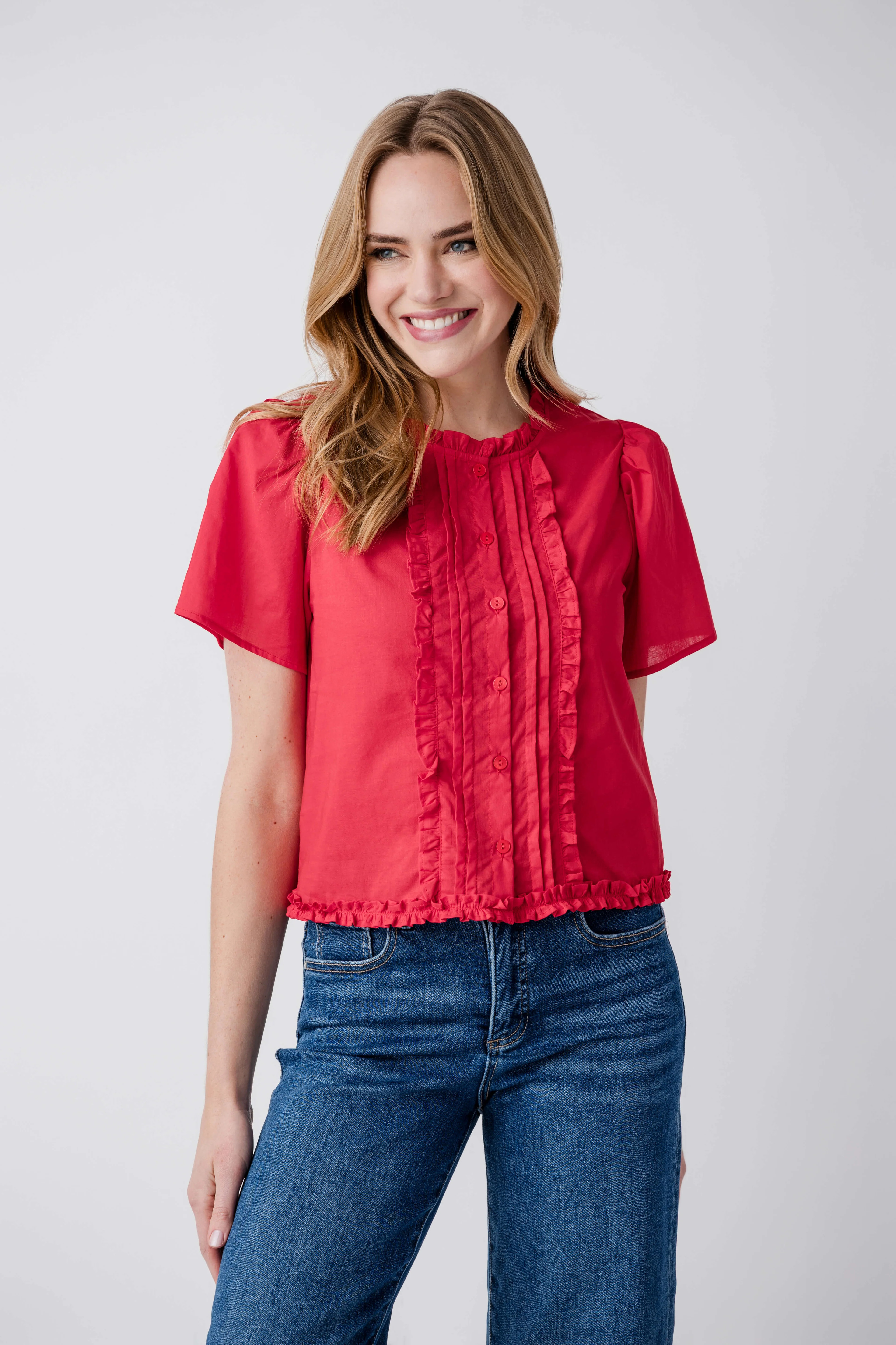 Things Between Ruffle Trim Top | Social Threads