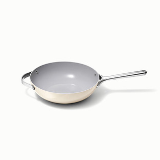 Caraway Home Cookware Plus Stir Fry Pan Cream | The Container Store