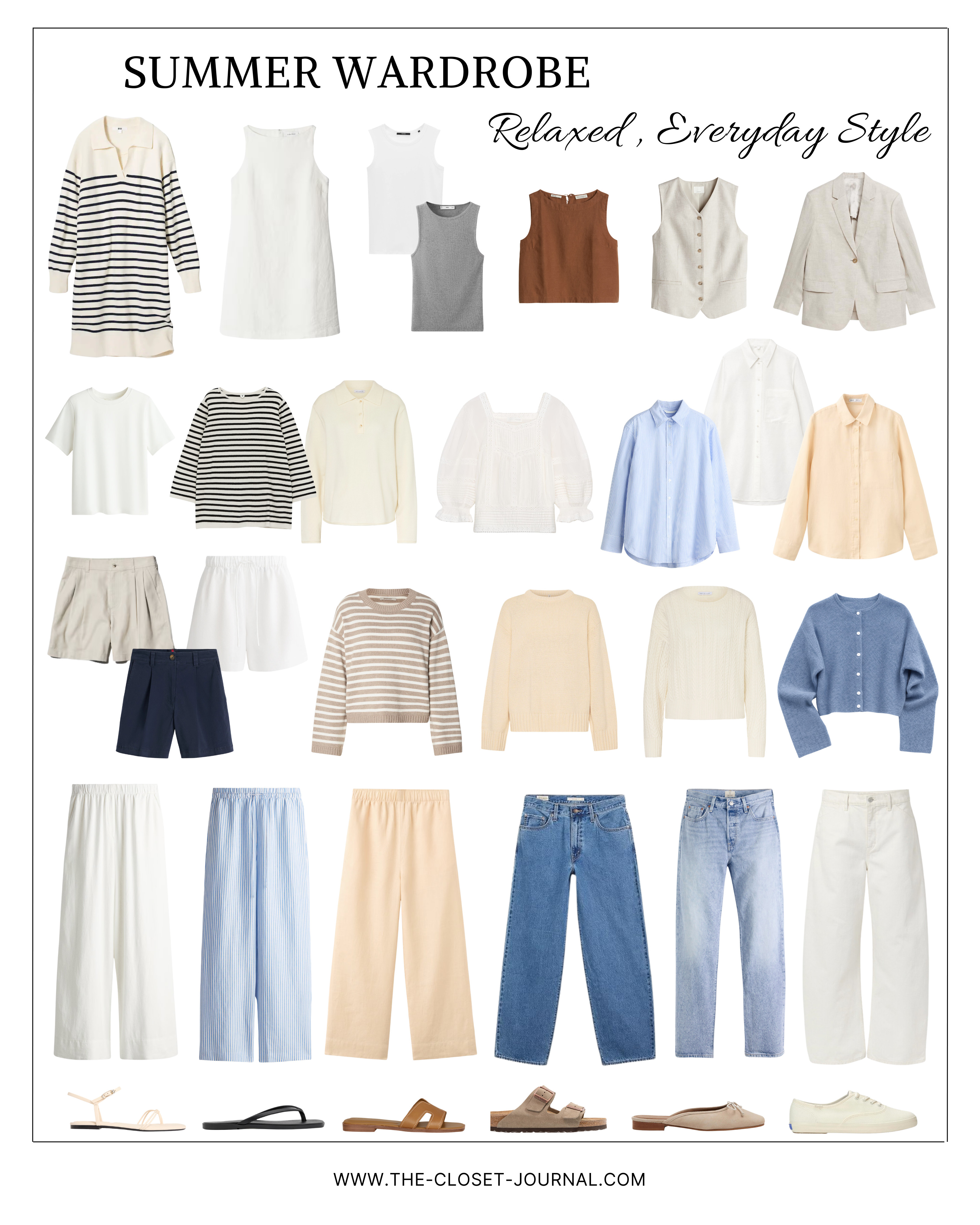 Summer wardrobe / Everyday, Casual, Relaxed Style 

Shoes linked in my next post.