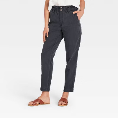 Women's High-Rise Tapered Pants - Universal Thread™ Black 10 | Target