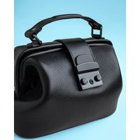 Black Doctor Bag, Purse Leather Crossbody Medium Shoulder Vintage Bags in 3 Sizes, 70 Colors & Suede | Etsy (US)