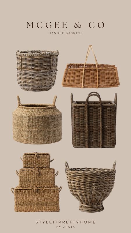 Handled basket options from McGee & Co 

Seagrass, bamboo, woven baskets, rattan, basket weave handled baskets 

#LTKHome #LTKStyleTip #LTKFindsUnder100