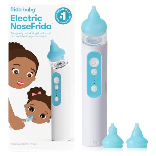 Frida Baby Electric NoseFrida Nasal Aspirator for Baby, Nose Sucker for Baby & Toddler, Upgraded Nasal Aspirator for Congestion + Allergy Relief with 3 Suction Levels, 2 Silicone Tips, USB | Amazon (US)