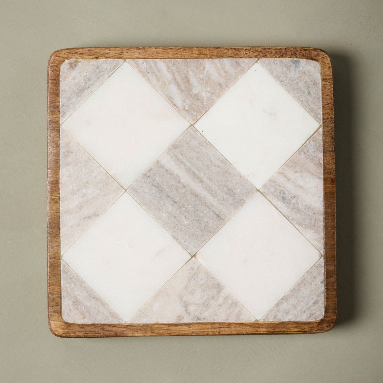 Everett Checkered Marble Trivet | Magnolia