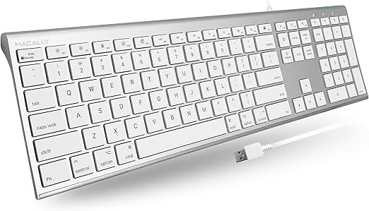 Macally Ultra Slim USB Wired Computer Keyboard - Works as Windows or Mac Wired Keyboard - Full Si... | Amazon (US)