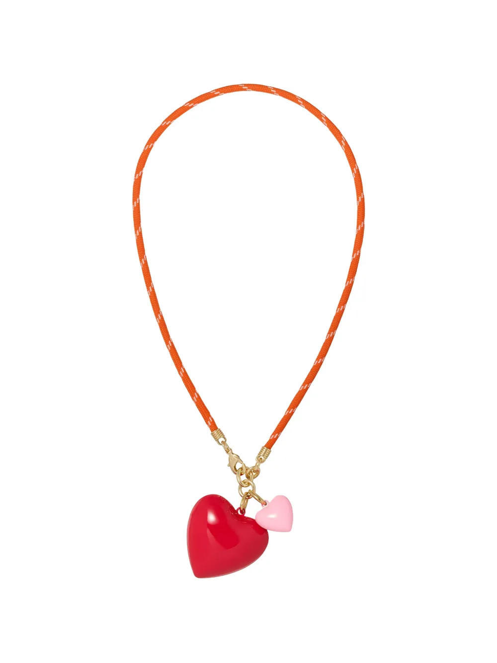 Roxanne Assoulin Happy Cord heart-pendant necklace - Orange | Farfetch Global