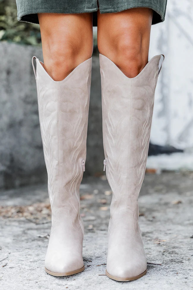 Shania Tan Tall Cowboy Boot | Pink Lily
