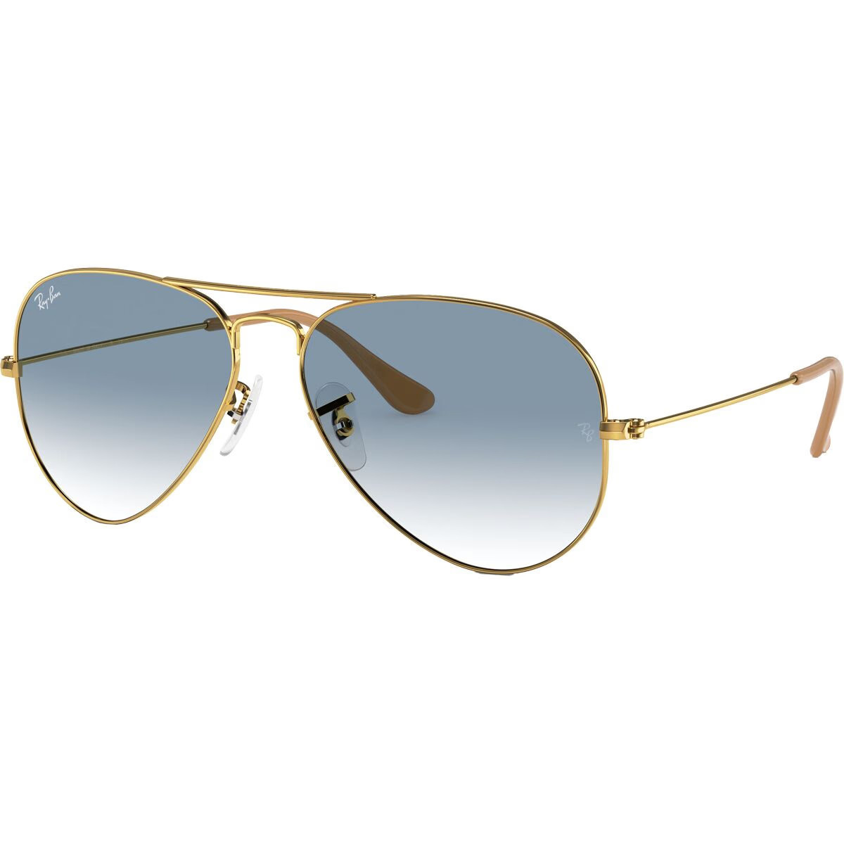 Ray-Ban Aviator Large Metal Sunglasses Arista/Clear Gradient Blue, 62 | Backcountry