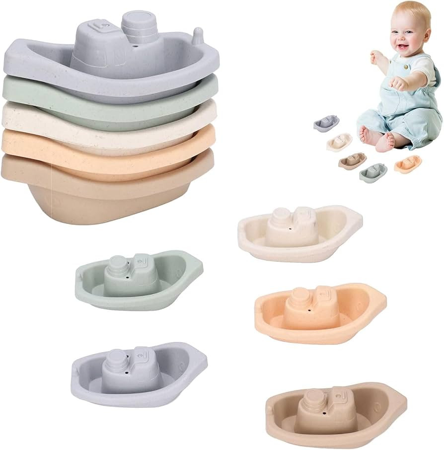 Educational Stacking Cups Boat Toy Water Stacking Boat Toy Nesting Cup Baby Bath Toys | Amazon (CA)