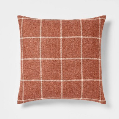 Oversized Windowpane Plaid Square Throw Pillow Copper - Threshold™ | Target
