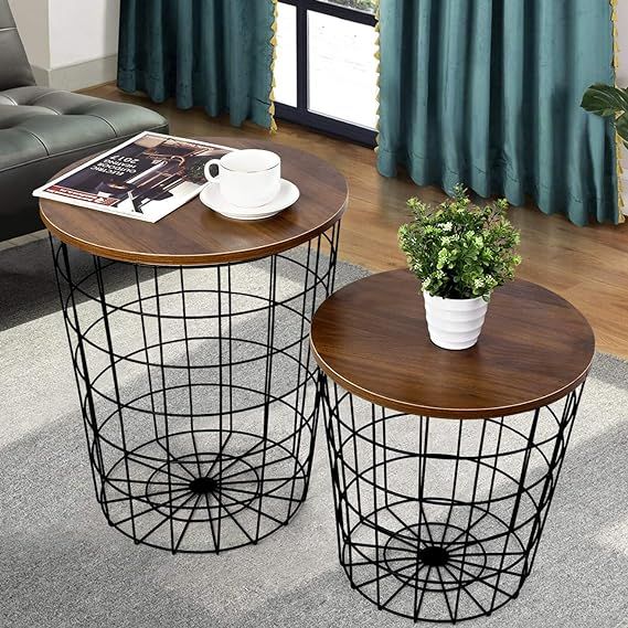 amzdeal Nesting Coffee Table with Storage, Stacking Side Table for Living Room,Modern End Table w... | Amazon (US)