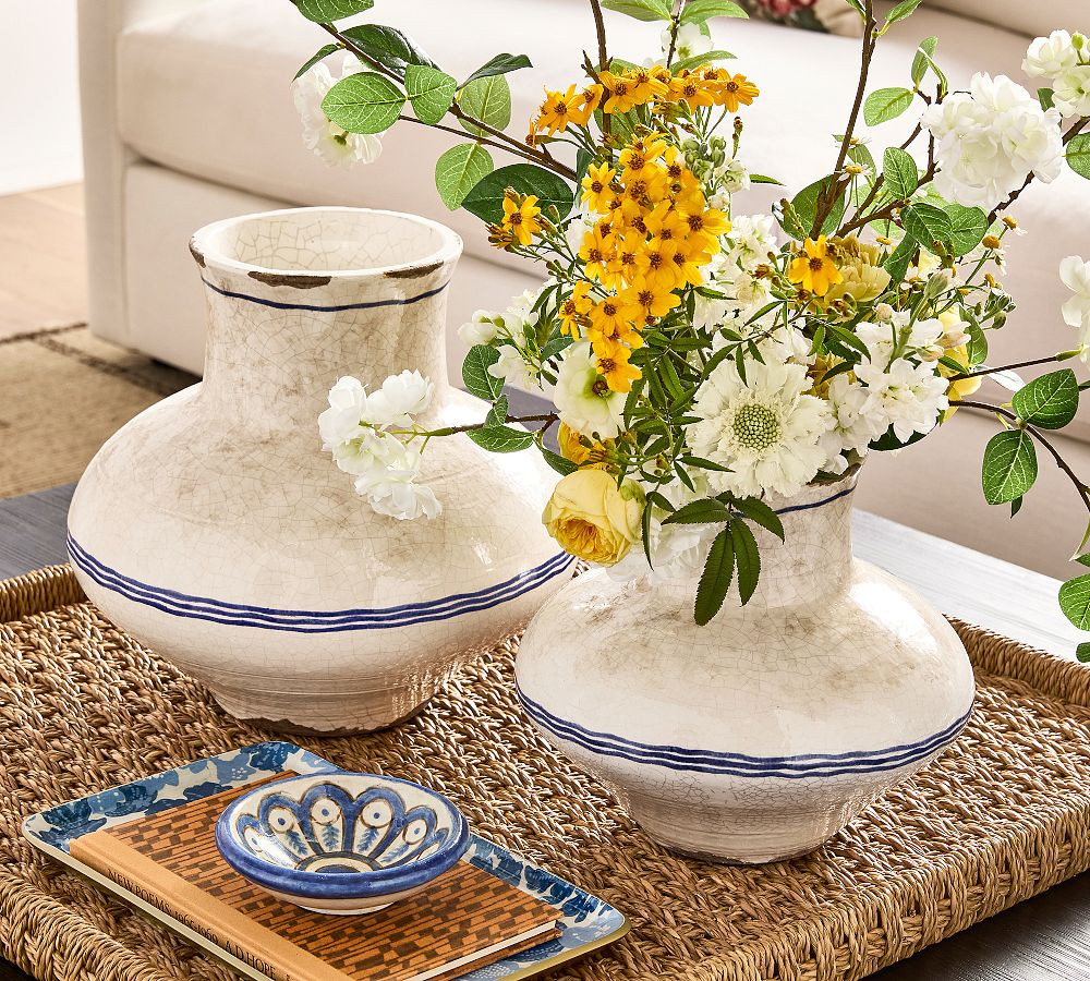 Ceramic Striped Vase | Pottery Barn (US)