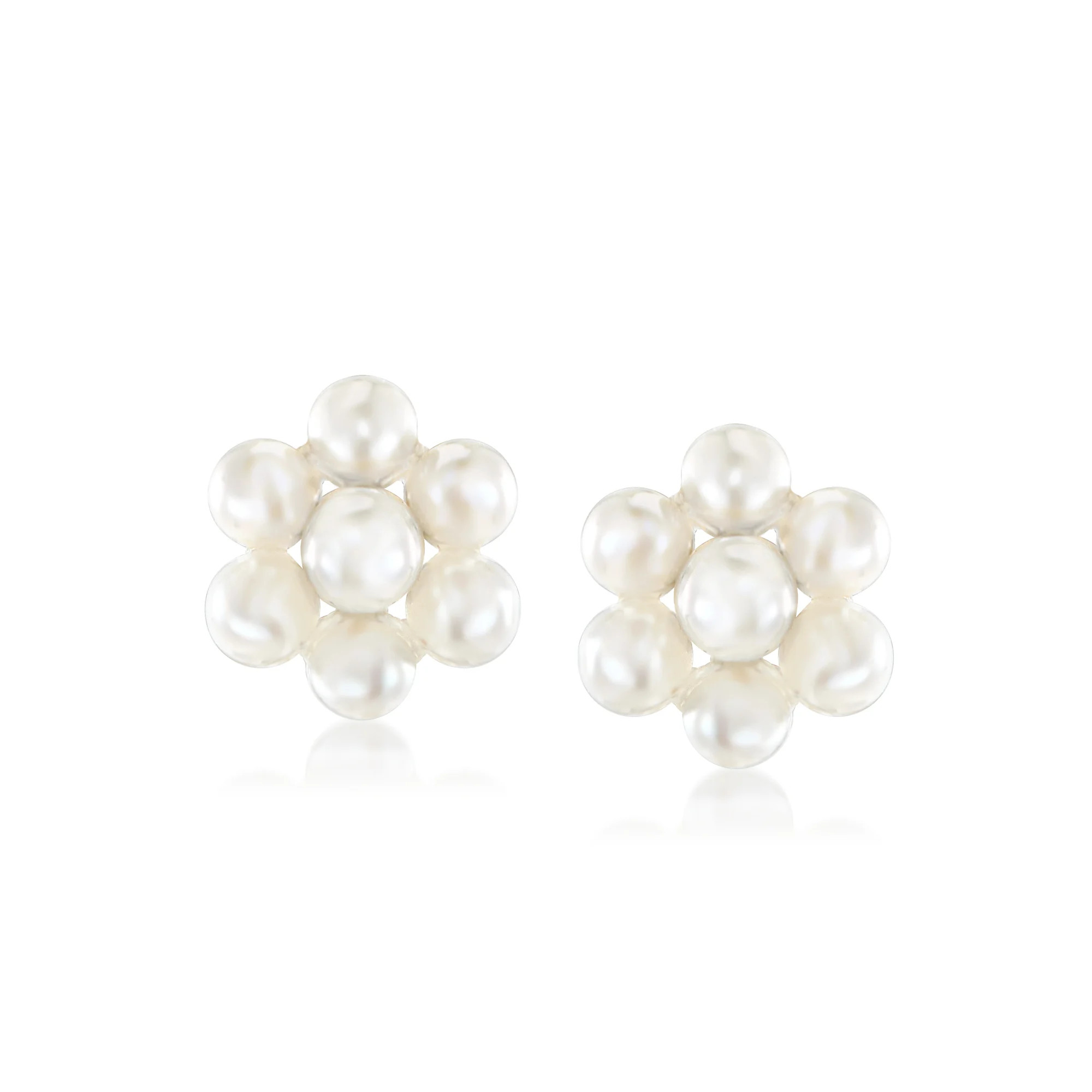 2-3mm Cultured Pearl Flower Earrings with 14kt Yellow Gold | Ross-Simons