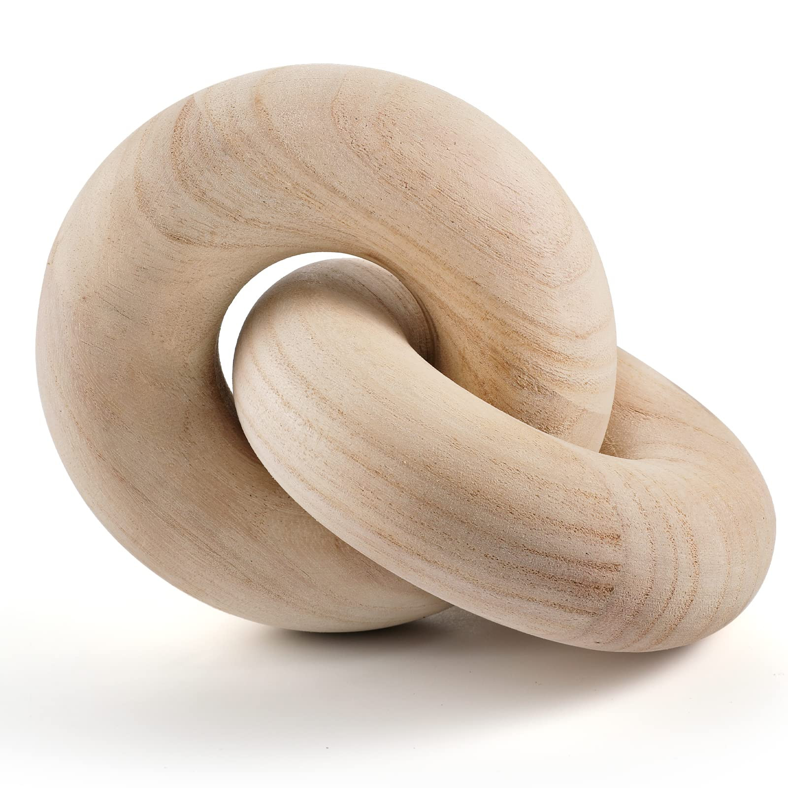 Cadena de madera, 2 eslabones decorativos tallados a mano con nudo bohemio para estantería, escr... | Amazon (US)