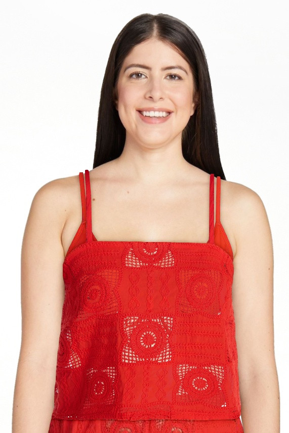 Time and Tru Women's and Women's Plus Cotton Crochet Coverup Tank Top, Sizes XS-3X | Walmart (US)