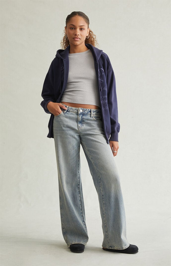 Women's Casey Low Rise Baggy Jeans Medium Indigo Tint - Size 32 | PacSun