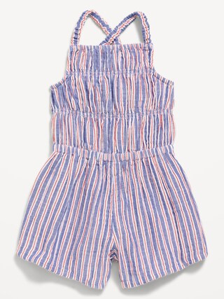 Sleeveless Double-Weave Smocked Romper for Toddler Girls | Old Navy (US)