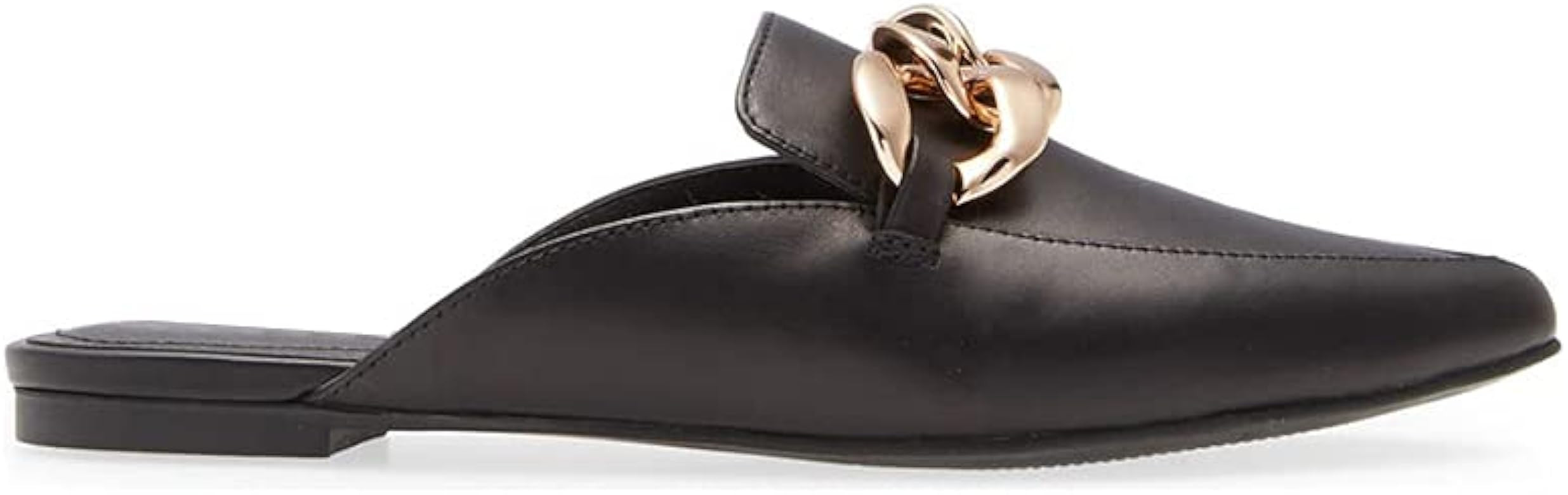 Juliet Holy Womens Mules Flats Pointed Toe Backless Loafers Slip on Metal Chain Slides | Amazon (US)
