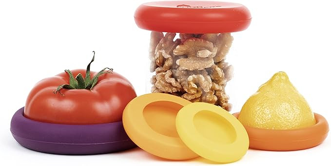 Food Huggers 5pc Reusable Silicone Food Savers | BPA Free & Dishwasher Safe | Fruit & Vegetable P... | Amazon (US)