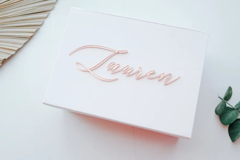 Personalized Luxury Large White Gift Box Custom Minimalist Aesthetic Bridesmaid Boxes Large Black... | Etsy (US)