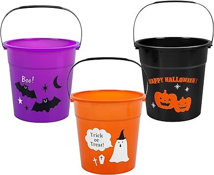 Triumpeek Halloween Candy Baskets, 3 Pack Halloween Trick or Treat Bucket Printed with Jack-O-Lan... | Amazon (US)