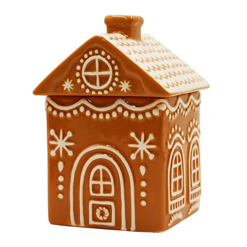 Ceramic Gingerbread House Candle, Brown, Wax, sold by At Home | At Home