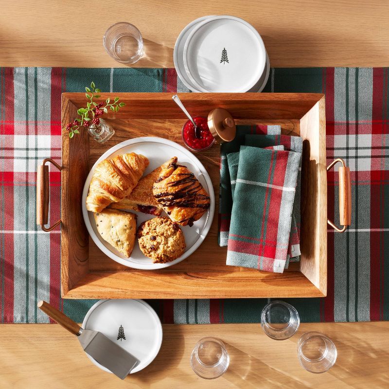 6.4" Winter Tree Stoneware Appetizer Plate Green/Cream - Hearth & Hand™ with Magnolia | Target