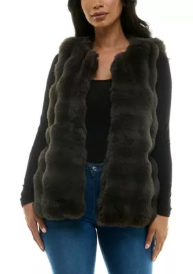 Nina Leonard Women's Faux fur vest | Belk