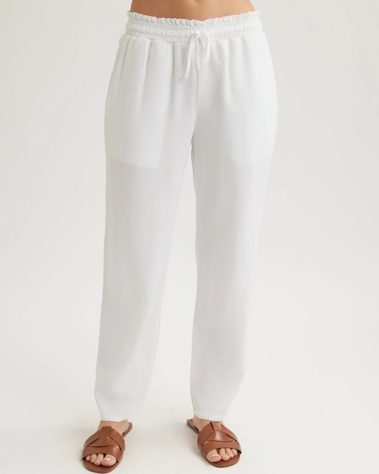 SMOCKED WAIST TROUSERS WHT - Bella Dahl | Bella Dahl