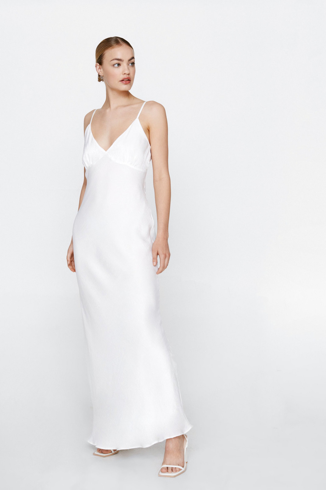 Velvet Satin Strappy Bias Slip Dress | Nasty Gal (US)