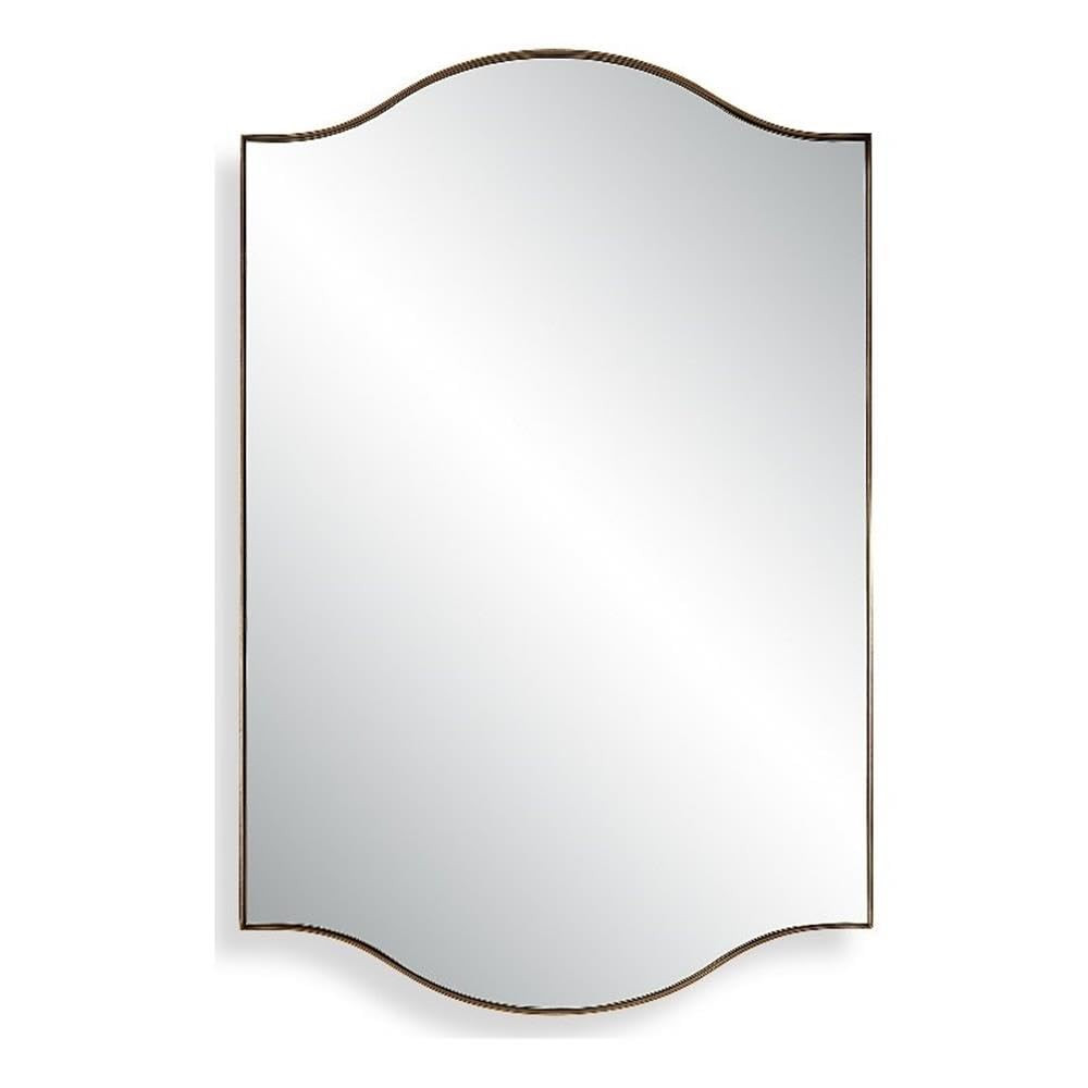 BOWERY HILL Contemporary Glass Mirror, 34" H x 22" W x 1.5" D, Iron Frame with Brushed Gold Finis... | Amazon (US)