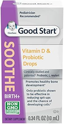 Gerber Soothe Baby Probiotic Drops with 100% Daily Vitamin D for Newborns, Infants, Babies & Todd... | Amazon (US)