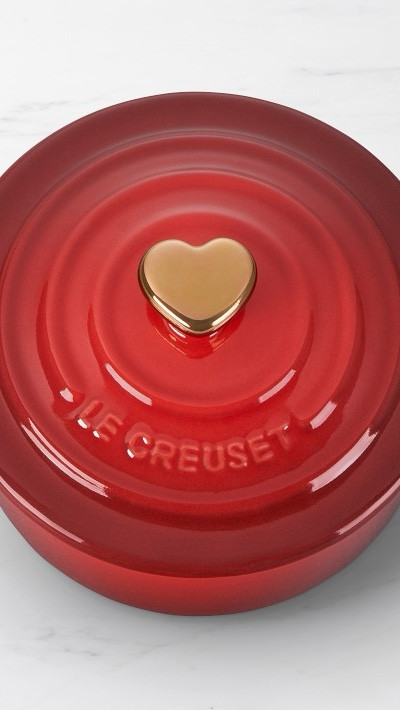 Le Creuset Mini Cocotte, 8 oz. The heart shaped knob with 3.5k gold foil! 

#ValentinesDay

#LTKWatchNow #LTKHome