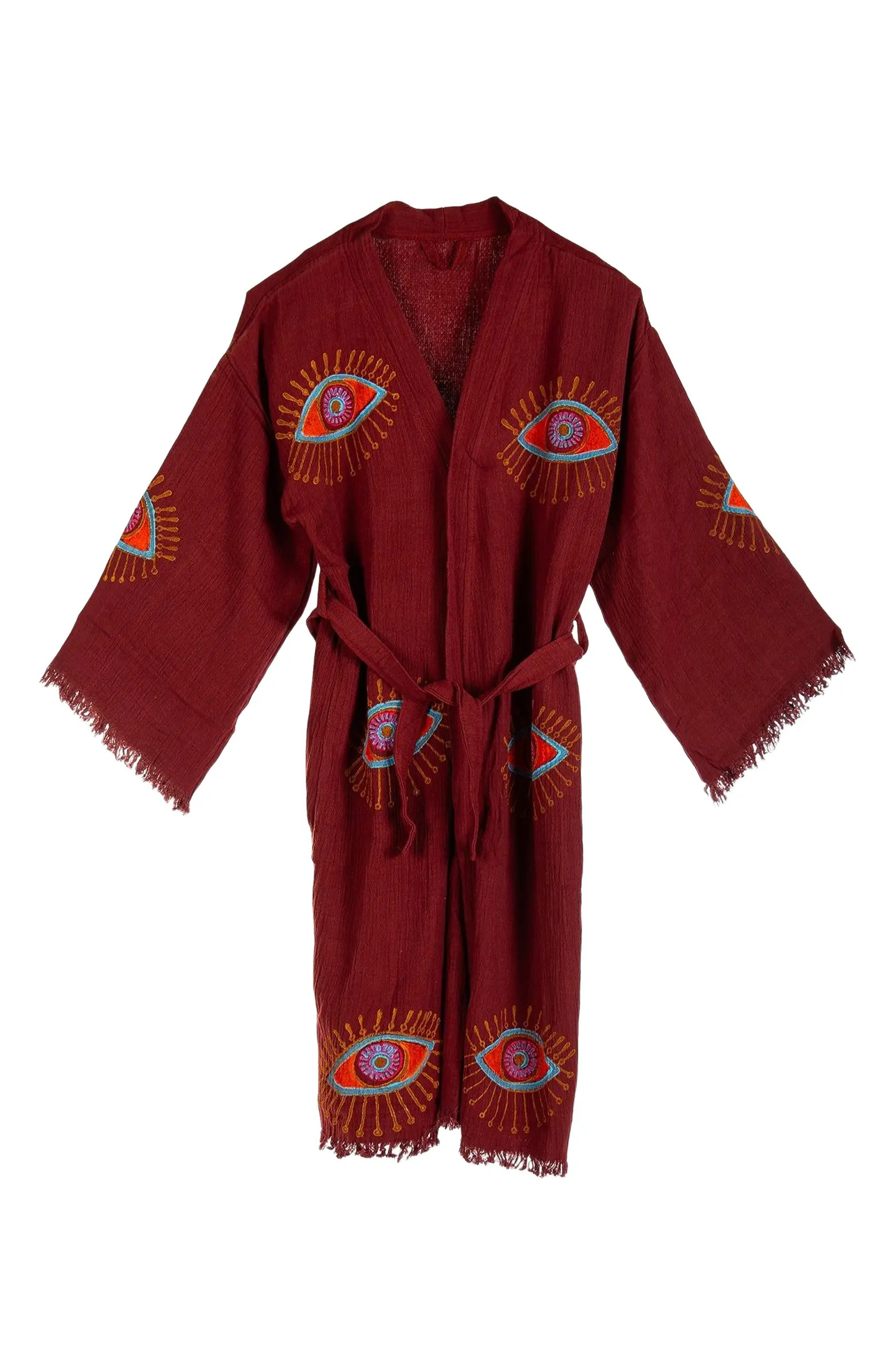 Aria Evil Eye Handmade Cotton Kimono | Nordstrom