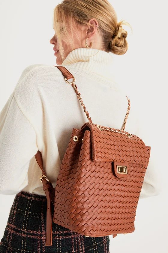 Essential Addition Brown Woven Backpack | Lulus (US)