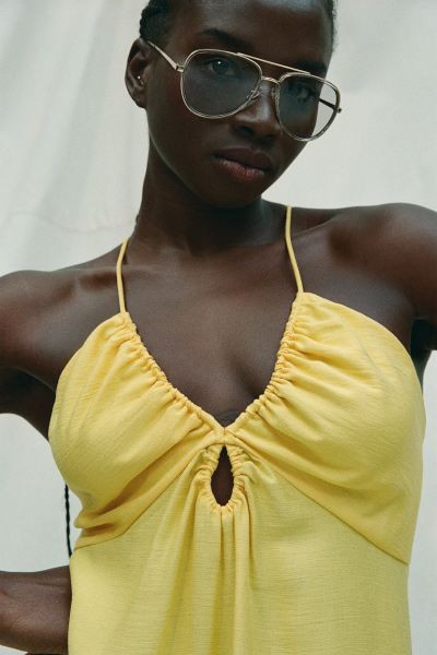 V-neck Dress - Yellow - Ladies | H&M US | H&M (US + CA)