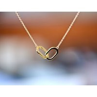 Interlocking Links Necklace Solid 14K Gold, Love & Friendship Necklace, Everyday For Women, Layering Her, Gift Wife | Etsy (US)